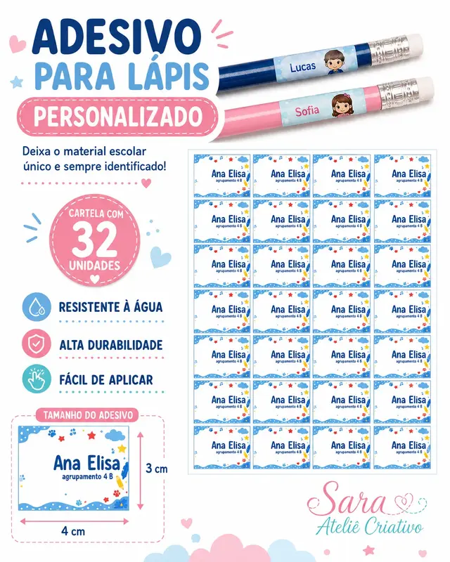 ETIQUETA PERSONALIZADA PARA LÁPIS