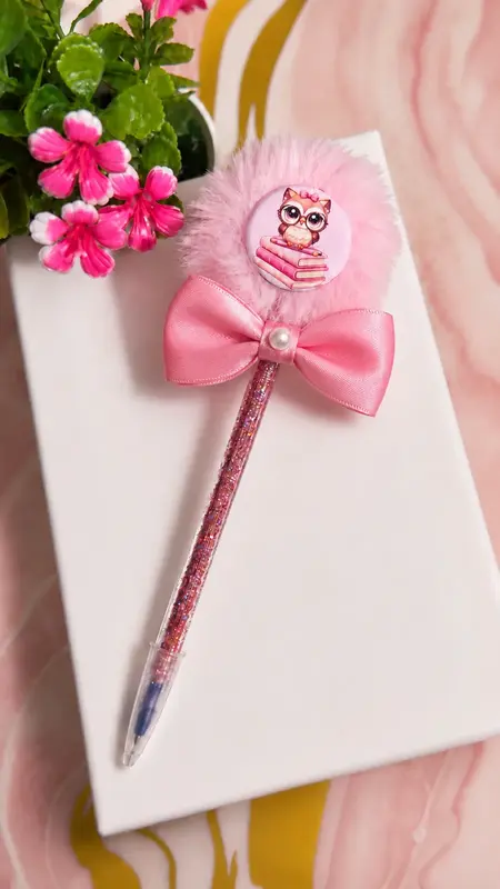 CANETA DECORADA POMPOM